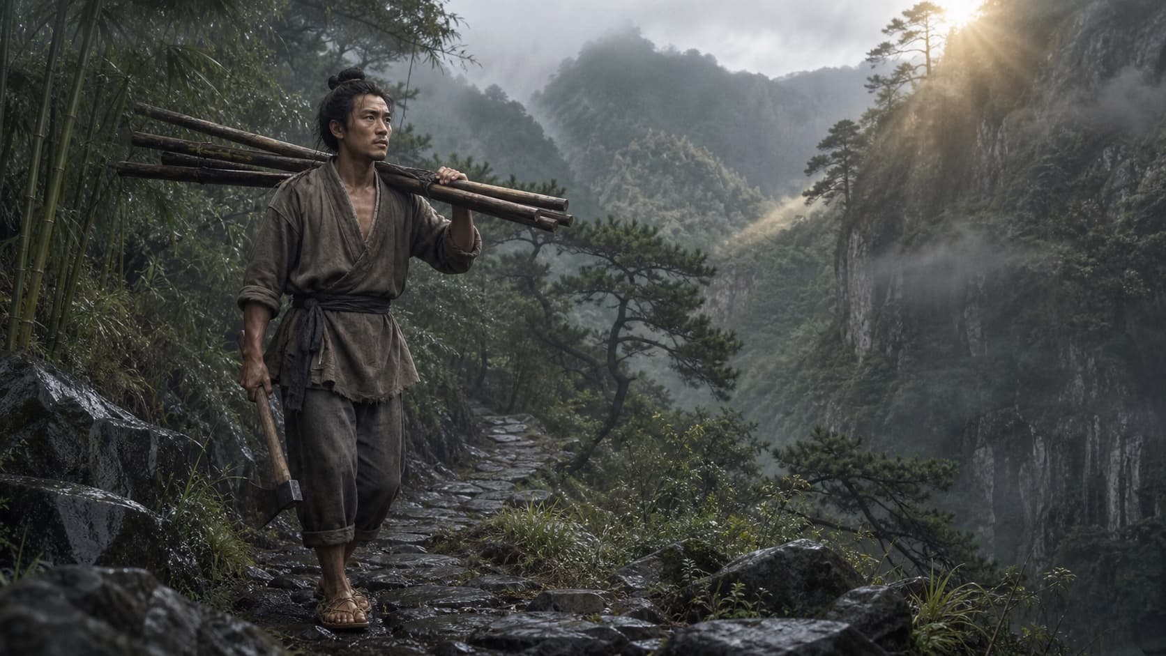 宋代閩中山路上的青年樵夫